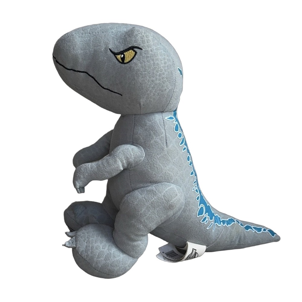 Jurassic World Blue Velociraptor Plush Gray Blue Dinosaur 11” Universal Studios